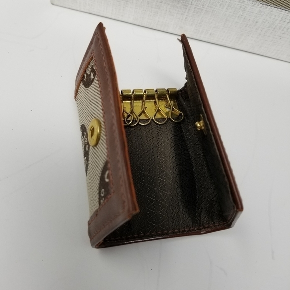 Winston Boxed Set Clutch Purse Wallet Key Case Astrology Leo Lion Check Y2K - Picture 4 of 10